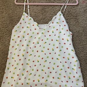socialite white fruit tank top